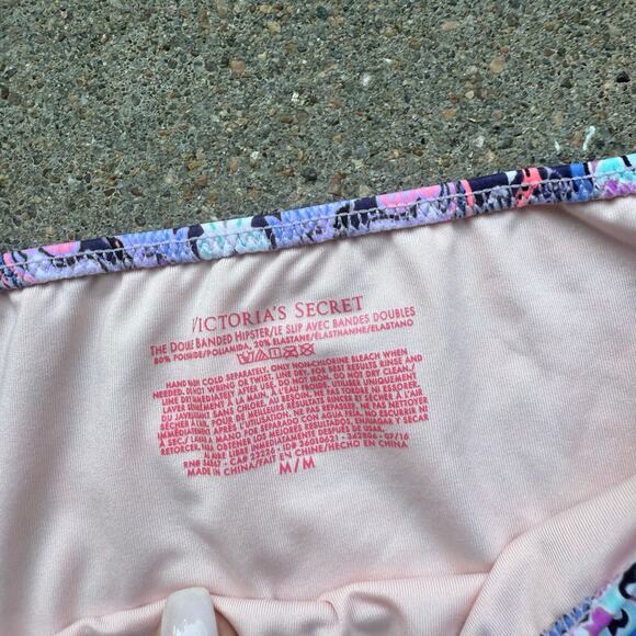 Victoria's Secret Purple Blue Pink The Double Banded Hipster Bikini Bottoms MED - Picture 5 of 6